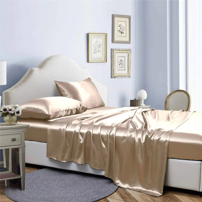 Bibb Home Silky Satin 4 Piece sheet set