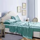 King Aqua Bibb Home Silky Satin 4 Piece sheet set