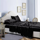 King Black Bibb Home Silky Satin 4 Piece sheet set