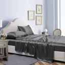 King Dark Grey Bibb Home Silky Satin 4 Piece sheet set