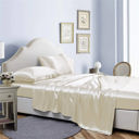 King Ivory Bibb Home Silky Satin 4 Piece sheet set