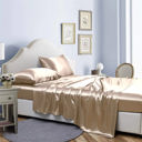 King Taupe Bibb Home Silky Satin 4 Piece sheet set