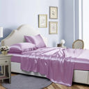 Queen Lavender Bibb Home Silky Satin 4 Piece sheet set