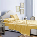Twin Gold Bibb Home Silky Satin 4 Piece sheet set