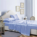 Twin Light blue Bibb Home Silky Satin 4 Piece sheet set