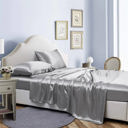 Twin Silver Bibb Home Silky Satin 4 Piece sheet set