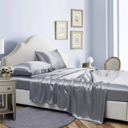 Twin XL Light Grey Bibb Home Silky Satin 4 Piece sheet set