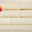 Full/Double Ivory Kathy Ireland 300 Thread Count Sateen Cotton Sheet Set