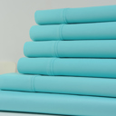 Queen Aqua Kathy Ireland 1200 Thread Count 6 Piece Cotton Rich Sheet Set