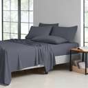 California King Charcoal Grey Kathy Ireland 2000 Thread Count Cotton 6 Pc Sheet Set