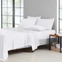 California King White Kathy Ireland 2000 Thread Count Cotton 6 Pc Sheet Set