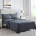 Full/Double Dark Grey Kathy Ireland 4 Piece Brushed Microfiber Sheet Set
