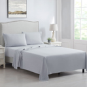 King Light Grey Kathy Ireland 4 Piece Brushed Microfiber Sheet Set
