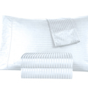 California King White Kathy Ireland 500 Thread Count Damask Stripe Sheet Set with Optifit