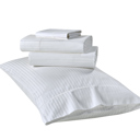 Full/Double White Kathy Ireland 500 Thread Count Damask Stripe Sheet Set with Optifit