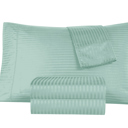 King Granite Green Kathy Ireland 500 Thread Count Damask Stripe Sheet Set with Optifit