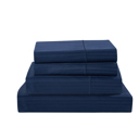 King Navy Kathy Ireland 500 Thread Count Damask Stripe Sheet Set with Optifit