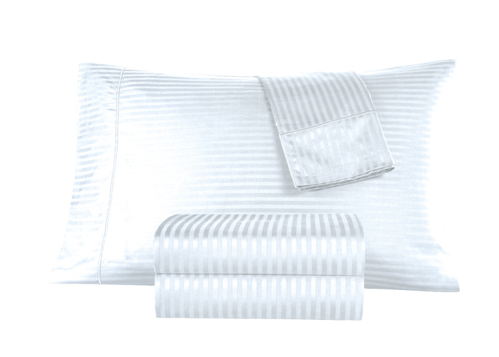 Kathy Ireland 500 Thread Count Damask Stripe Sheet Set with Optifit
