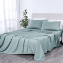 Twin Granite Green Kathy Ireland 500 Thread Count Damask Stripe Sheet Set with Optifit
