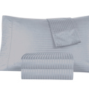 Twin Silver Kathy Ireland 500 Thread Count Damask Stripe Sheet Set with Optifit