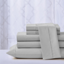 Queen Light Grey Kathy Ireland Cool Max 6 Piece Ultra Soft Sheet Set