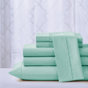 Queen Sea Foam Kathy Ireland Cool Max 6 Piece Ultra Soft Sheet Set