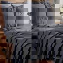 King Charcoal Kathy Ireland 1200tc 6 Piece Cotton Rich Damask Stripe Sheet Set