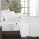 Full/Double White Kathy Ireland 6-Piece Smart Sheet Sets w/ Side Pocket