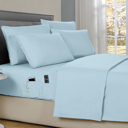 Queen Aqua Kathy Ireland 6-Piece Smart Sheet Sets w/ Side Pocket
