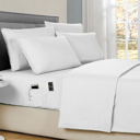 Queen White Kathy Ireland 6-Piece Smart Sheet Sets w/ Side Pocket