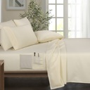 Twin XL Ivory Kathy Ireland 6-Piece Smart Sheet Sets w/ Side Pocket