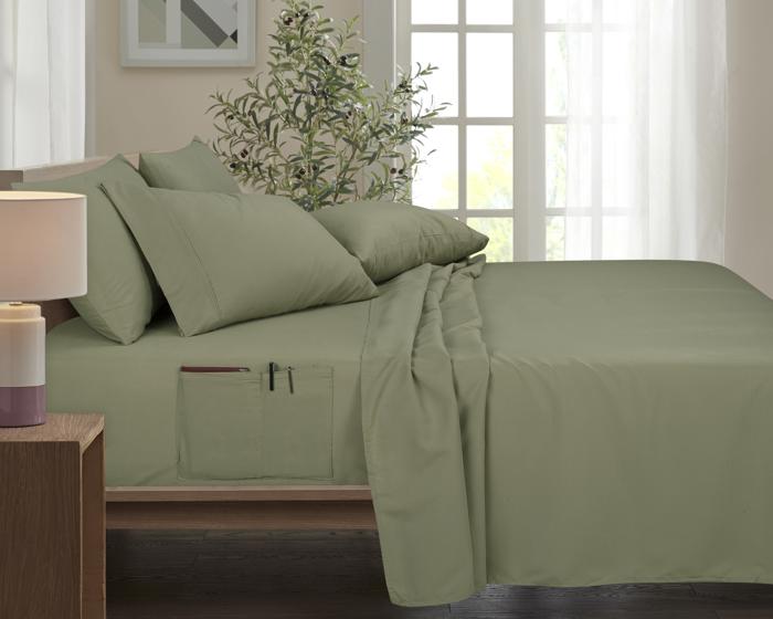 Bamboo 6 Piece 1800 Thread Count Smart Pocket Ultra Soft Luxury Sheet Set