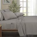 King Taupe Bamboo 6 Piece 1800 Thread Count Smart Pocket Ultra Soft Luxury Sheet Set
