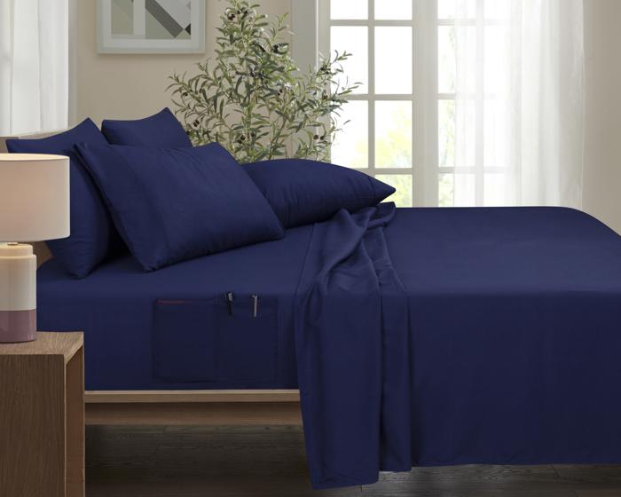 Bamboo 6 Piece 1800 Thread Count Smart Pocket Ultra Soft Luxury Sheet Set