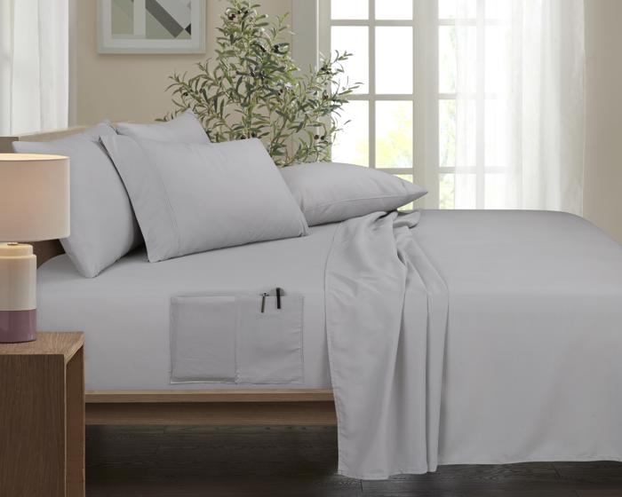 Bamboo 6 Piece 1800 Thread Count Smart Pocket Ultra Soft Luxury Sheet Set
