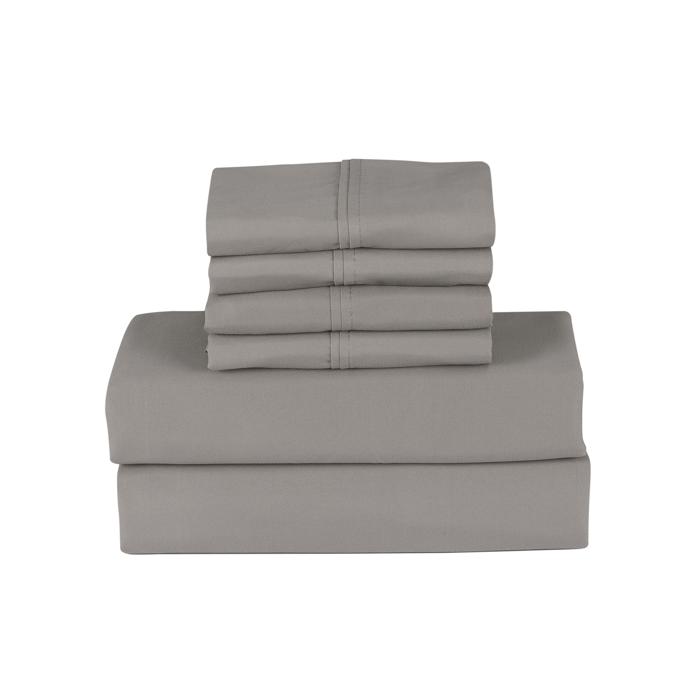 Bamboo 6 Piece 1800 Thread Count Smart Pocket Ultra Soft Luxury Sheet Set