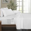 Twin White Bamboo 6 Piece 1800 Thread Count Smart Pocket Ultra Soft Luxury Sheet Set