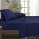 Twin XL Navy Bamboo 6 Piece 1800 Thread Count Smart Pocket Ultra Soft Luxury Sheet Set