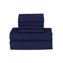 Twin XL Navy Bamboo 6 Piece 1800 Thread Count Smart Pocket Ultra Soft Luxury Sheet Set