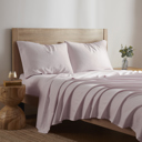 King Pink Kathy Ireland Herringbone Twill 4 Piece Cotton Rich Sheet Set