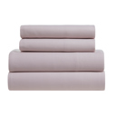 Queen Pink Kathy Ireland Herringbone Twill 4 Piece Cotton Rich Sheet Set
