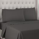 Queen Grey Kathy Ireland 300 Thread Count Organic Cotton Percale Sheet Set