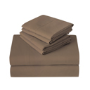 King Mocha Brown Kathy Ireland 6 Piece Brushed Microfiber Sheet Set