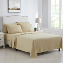 Queen Beige Kathy Ireland 6 Piece Brushed Microfiber Sheet Set