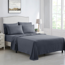 Queen Dark Grey Kathy Ireland 6 Piece Brushed Microfiber Sheet Set