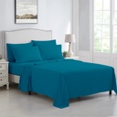 Queen Turquoise Kathy Ireland 6 Piece Brushed Microfiber Sheet Set