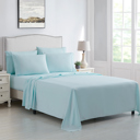 Twin Light Blue Kathy Ireland 6 Piece Brushed Microfiber Sheet Set