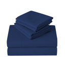 Twin Dark Blue Kathy Ireland 6 Piece Brushed Microfiber Sheet Set
