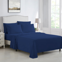Twin XL Dark Blue Kathy Ireland 6 Piece Brushed Microfiber Sheet Set