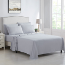 Twin XL Light Grey Kathy Ireland 6 Piece Brushed Microfiber Sheet Set